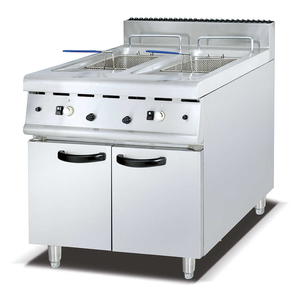 FQ-TC-2Gas Fryer(2-Tank&2-Banket With Cabinet